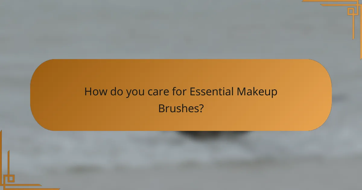 How do you care for Essential Makeup Brushes?