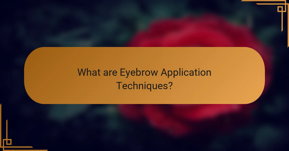 What are Eyebrow Application Techniques?