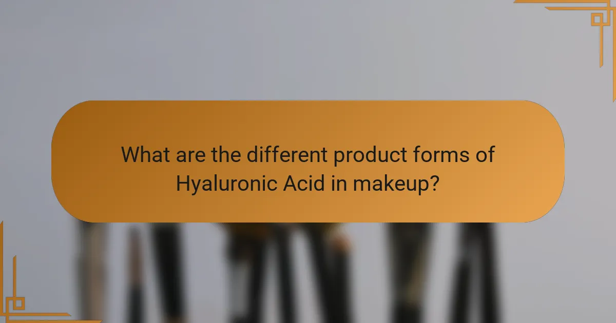 What are the different product forms of Hyaluronic Acid in makeup?